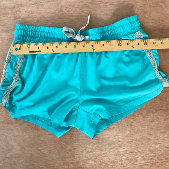 Fabletics Running Shorts Women M Blue Mid Rise Tie Waist Zip Pocket Athleisure - Picture 8 of 13